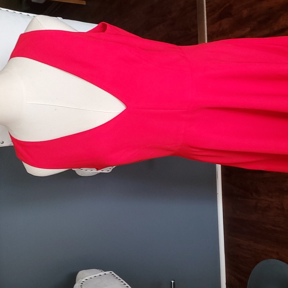 Dress the  L population catalina Rouge fit and flare red vneckline dress size L - Picture 11 of 17